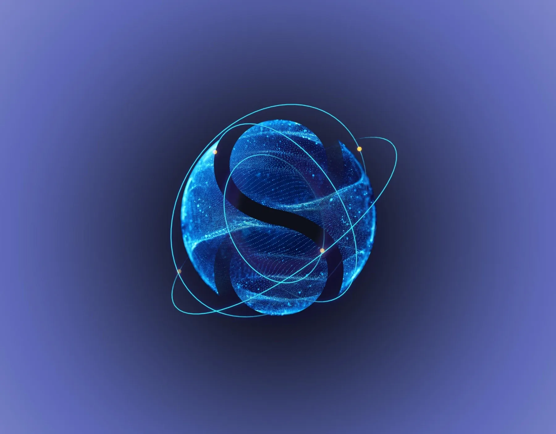 IDEMIA-Motiv zur Sphere Cryptographic Library: stilisierte Kugel aus Datenbahnen